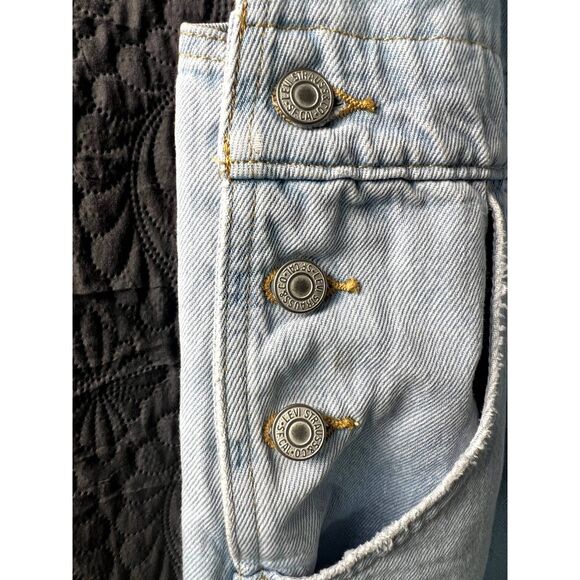 Levi's Women's Vintage Overalls Blue light Wash Stone Shadow Design SZ L: NWT - Picture 13 of 16